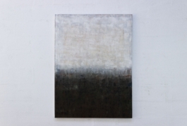 Contemporary abstract painting titled “1097” by Maria Paola Coda, featuring a contrast between dark and light tones evoking depth and atmosphere. 