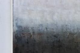 Contemporary abstract painting titled “1097” by Maria Paola Coda, featuring a contrast between dark and light tones evoking depth and atmosphere. 