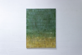 Pintura abstracta en tonos verdes, azules y dorados de la artista Maria Paola Coda, titulada 4787. 