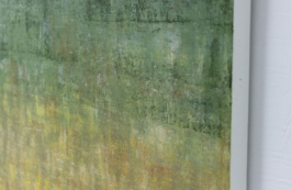 Pintura abstracta en tonos verdes, azules y dorados de la artista Maria Paola Coda, titulada 4787.